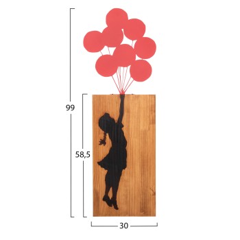 WALL DECORATION BALLOONS IN CORAL COLOR FK4649 METAL-WOOD 30x3x99Hcm. WALL DECORATION BALLOONS IN CORAL COLOR FK4649 METAL-WOOD 30x3x99Hcm.