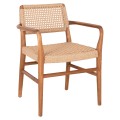 DINING ARMCHAIR ROSCO FK6132 TEAK WOOD IN NATURAL-VIRO ROPE IN BEIGE 56x54,5x78Hcm. DINING ARMCHAIR ROSCO FK6132 TEAK WOOD IN NATURAL-VIRO ROPE IN BEIGE 56x54,5x78Hcm.