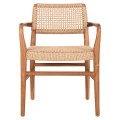 DINING ARMCHAIR ROSCO FK6132 TEAK WOOD IN NATURAL-VIRO ROPE IN BEIGE 56x54,5x78Hcm. DINING ARMCHAIR ROSCO FK6132 TEAK WOOD IN NATURAL-VIRO ROPE IN BEIGE 56x54,5x78Hcm.