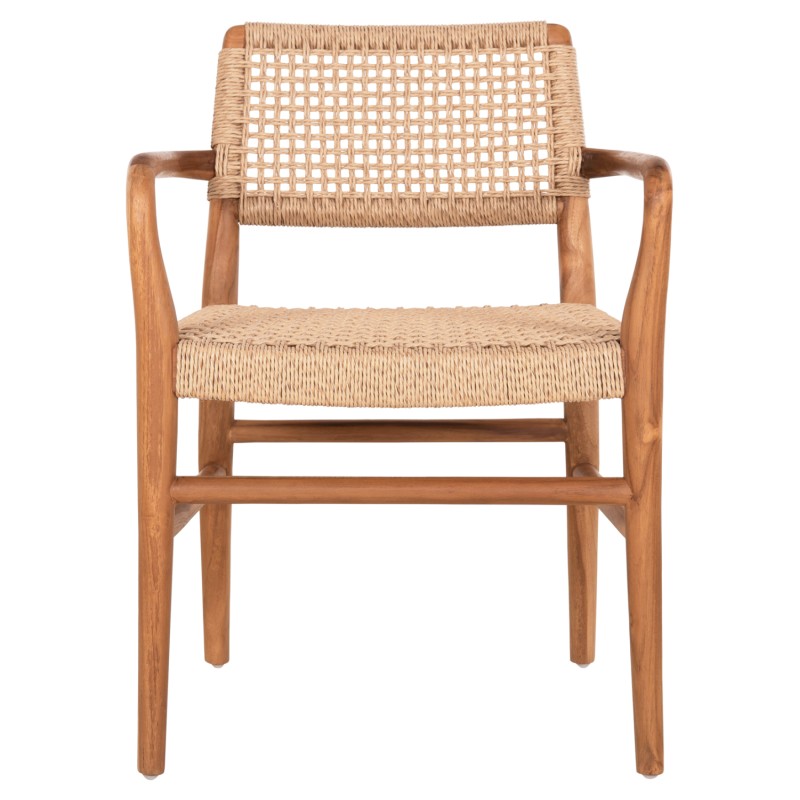 DINING ARMCHAIR ROSCO FK6132 TEAK WOOD IN NATURAL-VIRO ROPE IN BEIGE 56x54,5x78Hcm. DINING ARMCHAIR ROSCO FK6132 TEAK WOOD IN NATURAL-VIRO ROPE IN BEIGE 56x54,5x78Hcm.