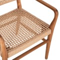 DINING ARMCHAIR ROSCO FK6132 TEAK WOOD IN NATURAL-VIRO ROPE IN BEIGE 56x54,5x78Hcm. DINING ARMCHAIR ROSCO FK6132 TEAK WOOD IN NATURAL-VIRO ROPE IN BEIGE 56x54,5x78Hcm.