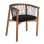 DINING ARMCHAIR ADAMA FK6131 TEAK WOOD IN NATURAL-ROPE & CUSHION IN BLACK 64x51x73Hcm.
