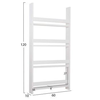 WALL SHELVES SANI FK18224.01 MELAMINE IN WHITE 60x10x120Hcm. (4 SHELVES) WALL SHELVES SANI FK18224.01 MELAMINE IN WHITE 60x10x120Hcm. (4 SHELVES)