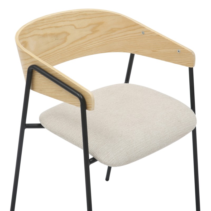 DINING CHAIR KORIN FK9975.01 METAL-BEIGE FABRIC-PLYWOOD 54x51x72,5Hcm. DINING CHAIR KORIN FK9975.01 METAL-BEIGE FABRIC-PLYWOOD 54x51x72,5Hcm.
