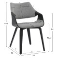 DINING CHAIR NETTO FK9976.02 PLYWOOD FRAME IN BRUSHED BLACK-GREY FABRIC 55x56x83,5Hcm. DINING CHAIR NETTO FK9976.02 PLYWOOD FRAME IN BRUSHED BLACK-GREY FABRIC 55x56x83,5Hcm.
