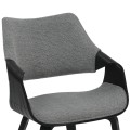 DINING CHAIR NETTO FK9976.02 PLYWOOD FRAME IN BRUSHED BLACK-GREY FABRIC 55x56x83,5Hcm. DINING CHAIR NETTO FK9976.02 PLYWOOD FRAME IN BRUSHED BLACK-GREY FABRIC 55x56x83,5Hcm.