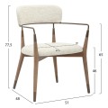 DINING ARMCHAIR ROY FK9978.01 BEECH WOOD LEGS-METAL ARMS-FABRIC IN ECRU COLOR 51x48x77,5Hcm. DINING ARMCHAIR ROY FK9978.01 BEECH WOOD LEGS-METAL ARMS-FABRIC IN ECRU COLOR 51x48x77,5Hcm.