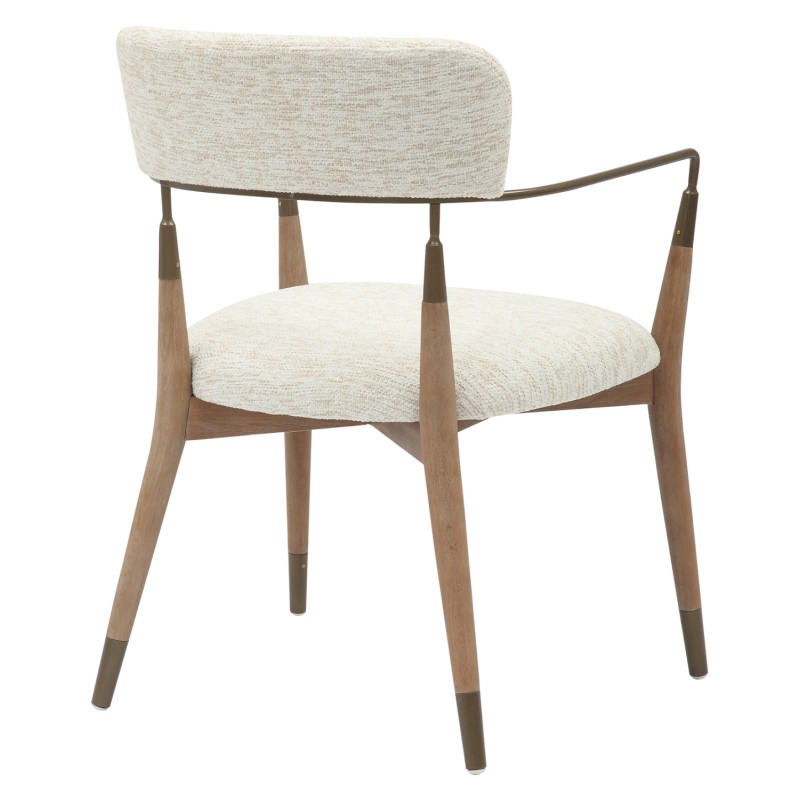 DINING ARMCHAIR ROY FK9978.01 BEECH WOOD LEGS-METAL ARMS-FABRIC IN ECRU COLOR 51x48x77,5Hcm. DINING ARMCHAIR ROY FK9978.01 BEECH WOOD LEGS-METAL ARMS-FABRIC IN ECRU COLOR 51x48x77,5Hcm.