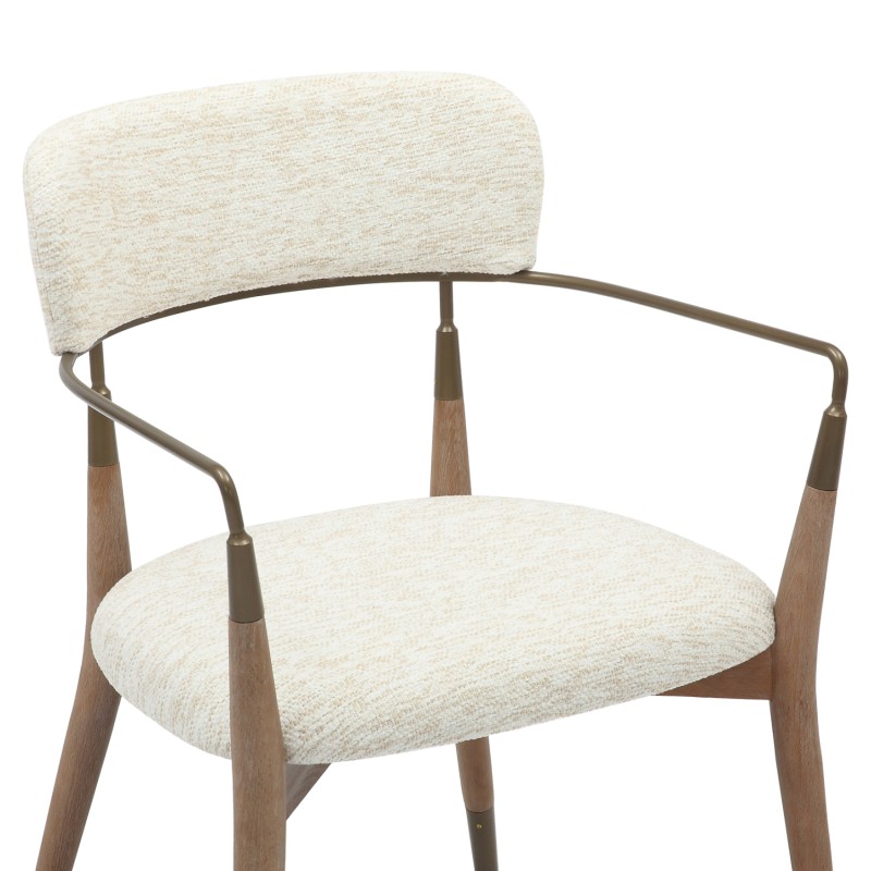 DINING ARMCHAIR ROY FK9978.01 BEECH WOOD LEGS-METAL ARMS-FABRIC IN ECRU COLOR 51x48x77,5Hcm. DINING ARMCHAIR ROY FK9978.01 BEECH WOOD LEGS-METAL ARMS-FABRIC IN ECRU COLOR 51x48x77,5Hcm.