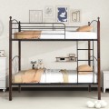 BUNK BED STOREY FK687 BLACK METAL-RUBBERWOOD IN WALNUT-FOR MATTRESS 190x90cm. BUNK BED STOREY FK687 BLACK METAL-RUBBERWOOD IN WALNUT-FOR MATTRESS 190x90cm.