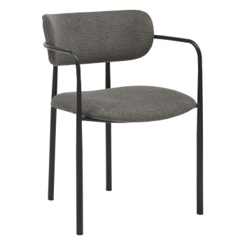 DINING CHAIR KRITTER FK9994.02 BLACK METAL-DARK GREY FABRIC 58x53x76Hcm.