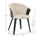 DINING CHAIR JESPER FK9977.02 PLYWOOD FRAME IN BLACK-ECRU FABRIC 61x54x74Hcm. DINING CHAIR JESPER FK9977.02 PLYWOOD FRAME IN BLACK-ECRU FABRIC 61x54x74Hcm.