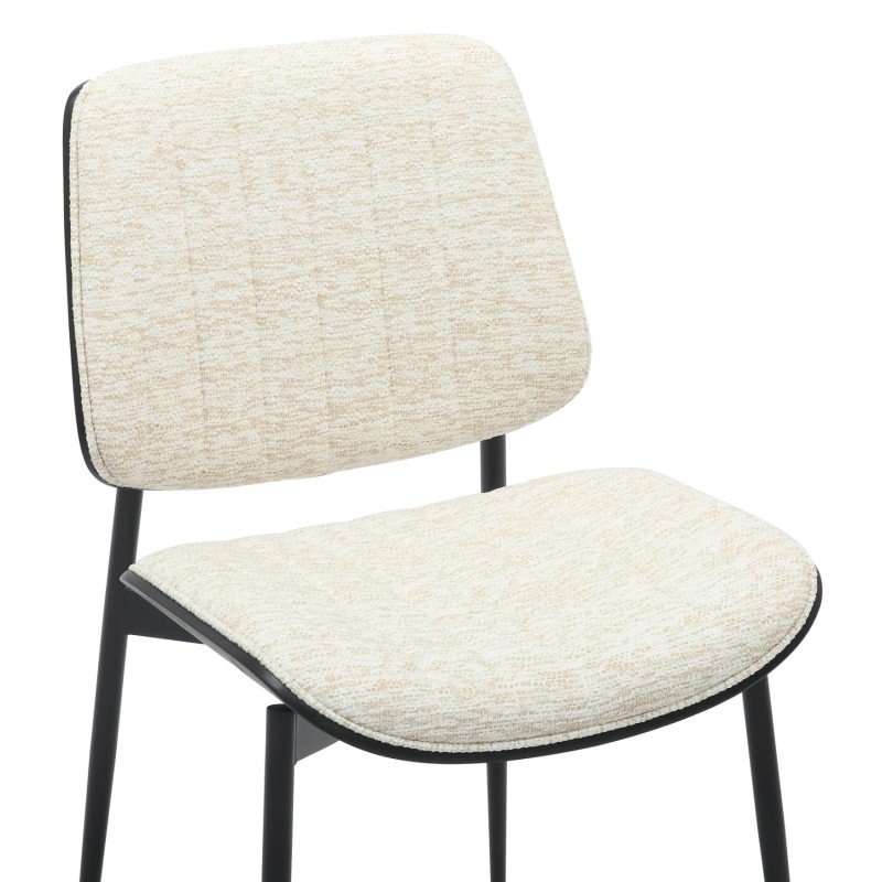 DINING CHAIR CONTI FK9983.02 BLACK METAL & PLYWOOD-ECRU FABRIC 48,5x56x82,5Hcm. DINING CHAIR CONTI FK9983.02 BLACK METAL & PLYWOOD-ECRU FABRIC 48,5x56x82,5Hcm.
