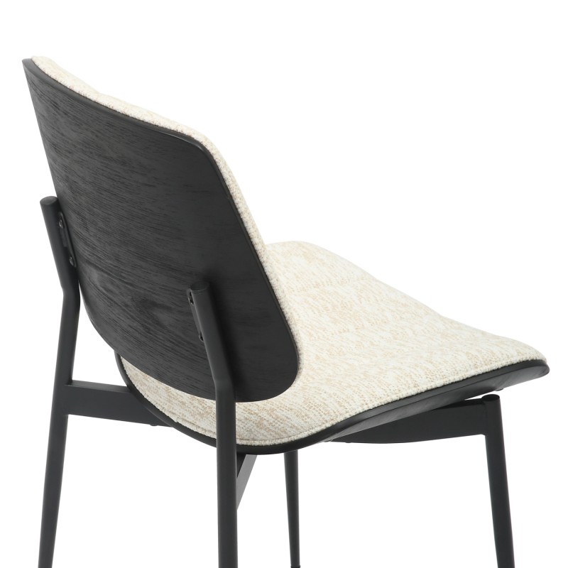 DINING CHAIR CONTI FK9983.02 BLACK METAL & PLYWOOD-ECRU FABRIC 48,5x56x82,5Hcm. DINING CHAIR CONTI FK9983.02 BLACK METAL & PLYWOOD-ECRU FABRIC 48,5x56x82,5Hcm.