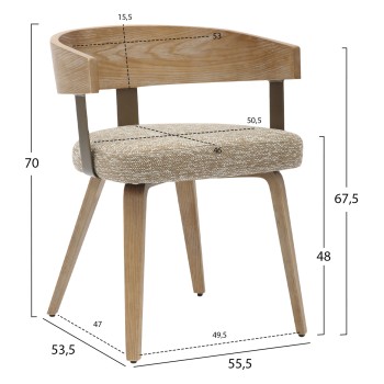 DINING CHAIR GALLEY FK9981.01 PLYWOOD FRAME AND LEGS-BEIGE FABRIC 55,5x53,5x70Hcm. DINING CHAIR GALLEY FK9981.01 PLYWOOD FRAME AND LEGS-BEIGE FABRIC 55,5x53,5x70Hcm.
