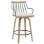 BAR STOOL JUDI FK9985.01 PLYWOOD IN WHITEWASH-BLACK METAL-BEIGE FABRIC 48x52x92Hcm.