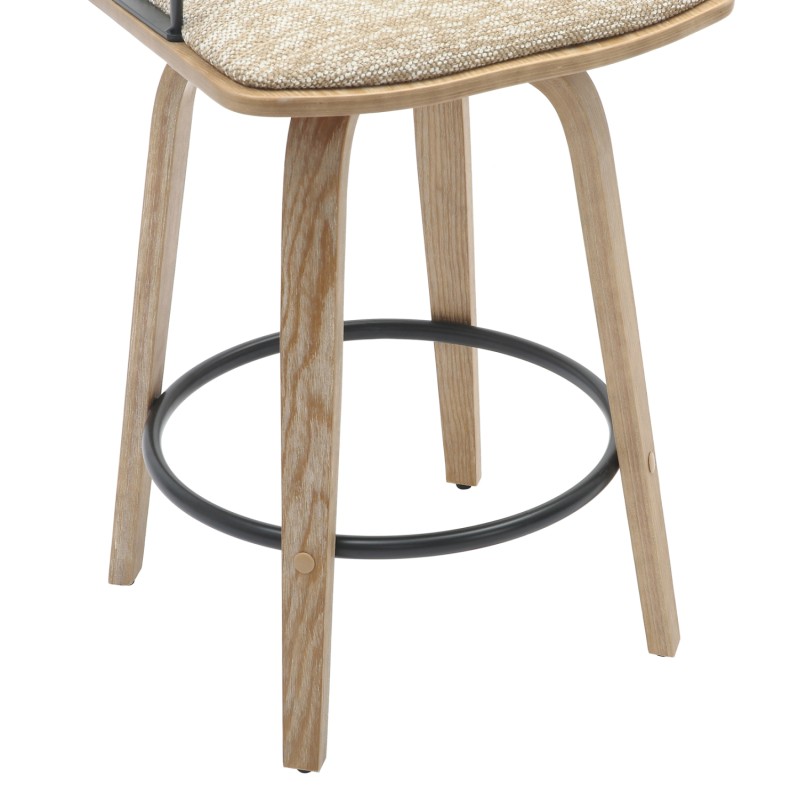 BAR STOOL JUDI FK9985.01 PLYWOOD IN WHITEWASH-BLACK METAL-BEIGE FABRIC 48x52x92Hcm. BAR STOOL JUDI FK9985.01 PLYWOOD IN WHITEWASH-BLACK METAL-BEIGE FABRIC 48x52x92Hcm.