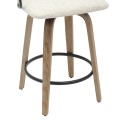 BAR STOOL MED.HEIGHT NEBOR FK9986.01 PLYWOOD LEGS-BLACK METAL-ECRU FABRIC 53,5x51x90Hcm. BAR STOOL MED.HEIGHT NEBOR FK9986.01 PLYWOOD LEGS-BLACK METAL-ECRU FABRIC 53,5x51x90Hcm.