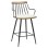 BAR STOOL MED.HEIGHT JUDI FK9985.02 BLACK METAL-ECRU FABRIC 48x52x92Hcm.
