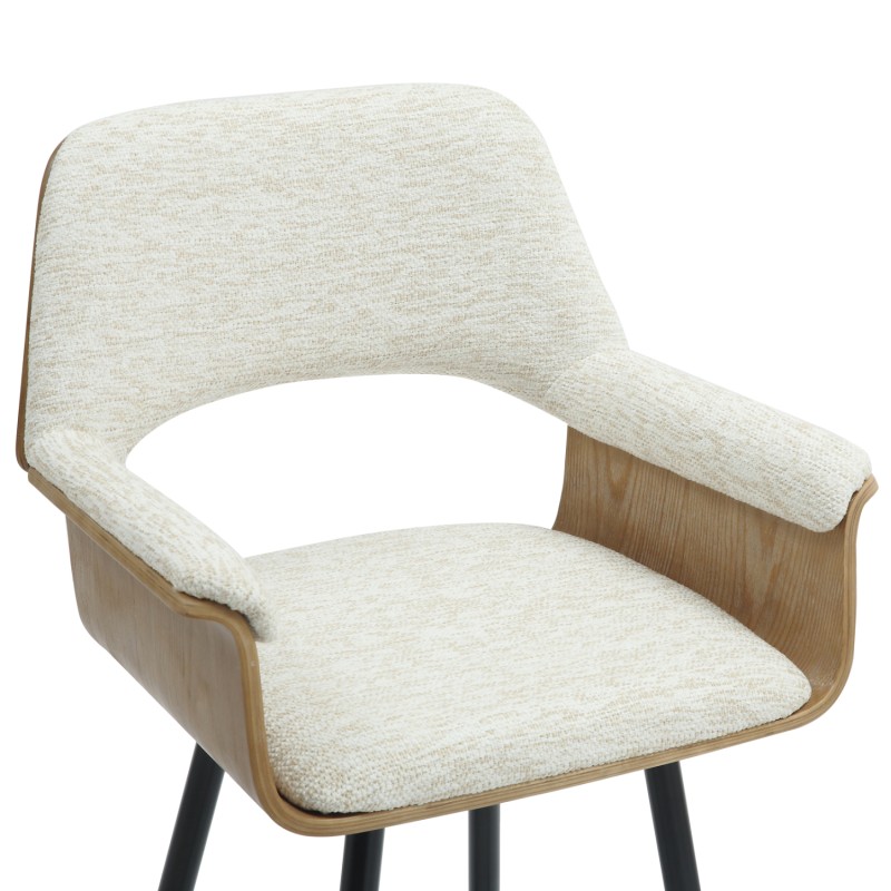 BAR STOOL MED.HEIGHT CLIPP FK9987.02 BLACK METAL LEGS-ECRU FABRIC 57,5x53x98Hcm. BAR STOOL MED.HEIGHT CLIPP FK9987.02 BLACK METAL LEGS-ECRU FABRIC 57,5x53x98Hcm.
