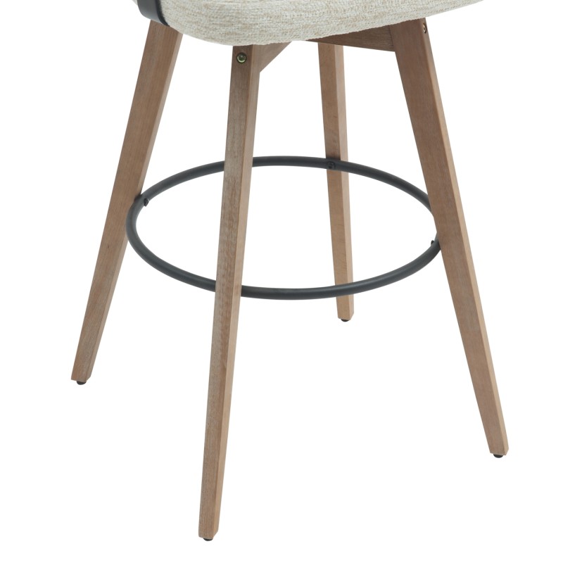 BAR STOOL MEDIUM HEIGHT SWIVEL LANI FK9988.01 BEECH WOOD LEGS-PLYWOOD BACK-ECRU FABRIC SEAT 55x55x97Hcm. BAR STOOL MEDIUM HEIGHT SWIVEL LANI FK9988.01 BEECH WOOD LEGS-PLYWOOD BACK-ECRU FABRIC SEAT 55x55x97Hcm.