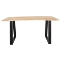 DINING TABLE SOFIA SLIM FK8500.21 SOLID ACACIA WITH BLACK METAL LEGS 160X92X78Hcm