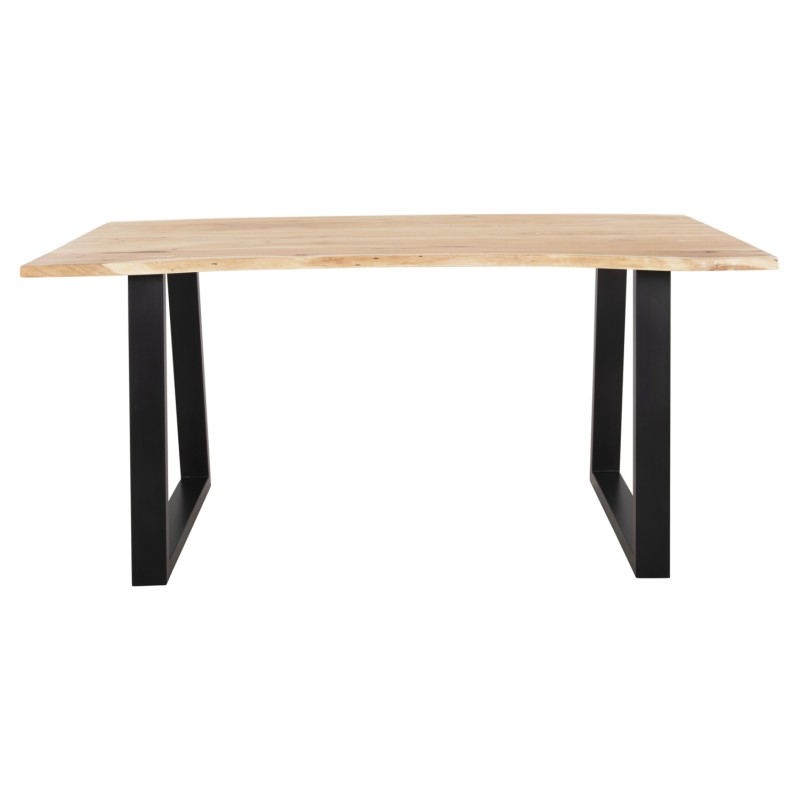 DINING TABLE SOFIA SLIM FK8500.21 SOLID ACACIA WITH BLACK METAL LEGS 160X92X78Hcm