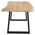 DINING TABLE SOFIA SLIM FK8500.21 SOLID ACACIA WITH BLACK METAL LEGS 160X92X78Hcm