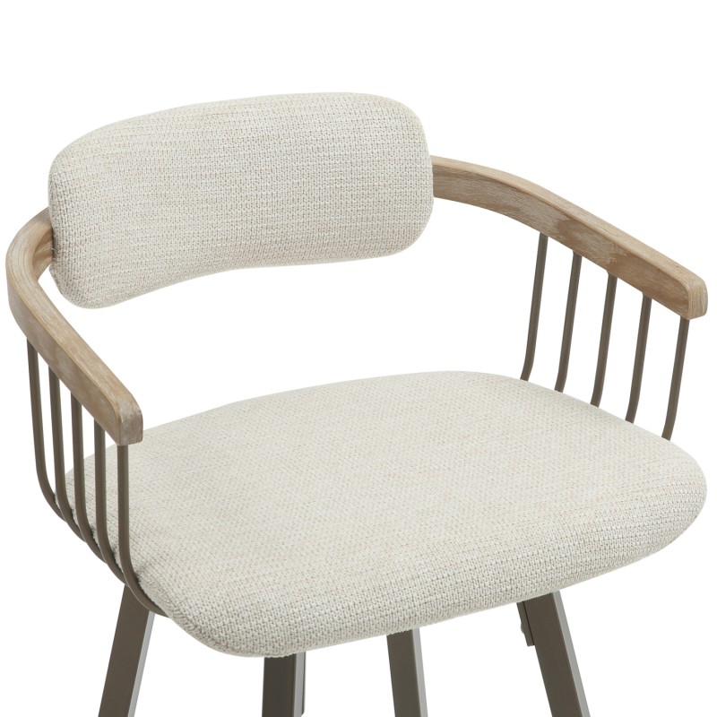 BAR STOOL SWIVEL LANG FK9990.01 ANTIQUE COPPER METAL FRAME-ECRU FABRIC 51,5x48,5x89,5Hcm. BAR STOOL SWIVEL LANG FK9990.01 ANTIQUE COPPER METAL FRAME-ECRU FABRIC 51,5x48,5x89,5Hcm.