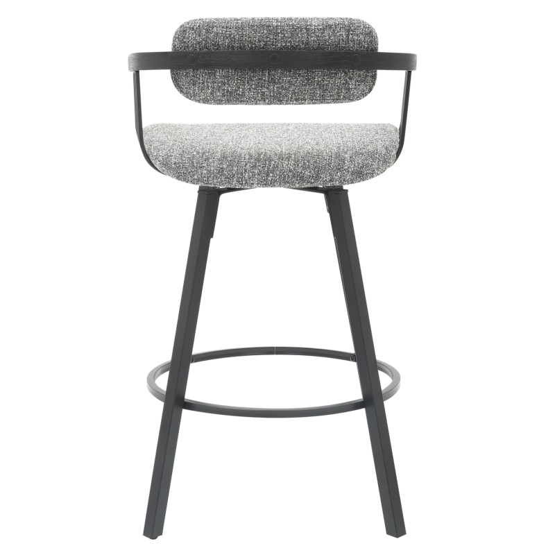 BAR STOOL SWIVEL LANG FK9990.02 BLACK METAL FRAME-GREY FABRIC 51,5x48,5x89,5Hcm. BAR STOOL SWIVEL LANG FK9990.02 BLACK METAL FRAME-GREY FABRIC 51,5x48,5x89,5Hcm.