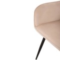 DINING ARMCHAIR LATRELL FK8582.05 ECRU VELVET & BLACK METAL LEGS 54x57x84Hcm. DINING ARMCHAIR LATRELL FK8582.05 ECRU VELVET & BLACK METAL LEGS 54x57x84Hcm.