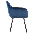 DINING ARMCHAIR LATRELL FK8582.08 BLUE VELVET & BLACK METAL LEGS 57x56x84Hcm. DINING ARMCHAIR LATRELL FK8582.08 BLUE VELVET & BLACK METAL LEGS 57x56x84Hcm.