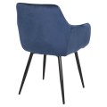 DINING ARMCHAIR LATRELL FK8582.08 BLUE VELVET & BLACK METAL LEGS 57x56x84Hcm. DINING ARMCHAIR LATRELL FK8582.08 BLUE VELVET & BLACK METAL LEGS 57x56x84Hcm.
