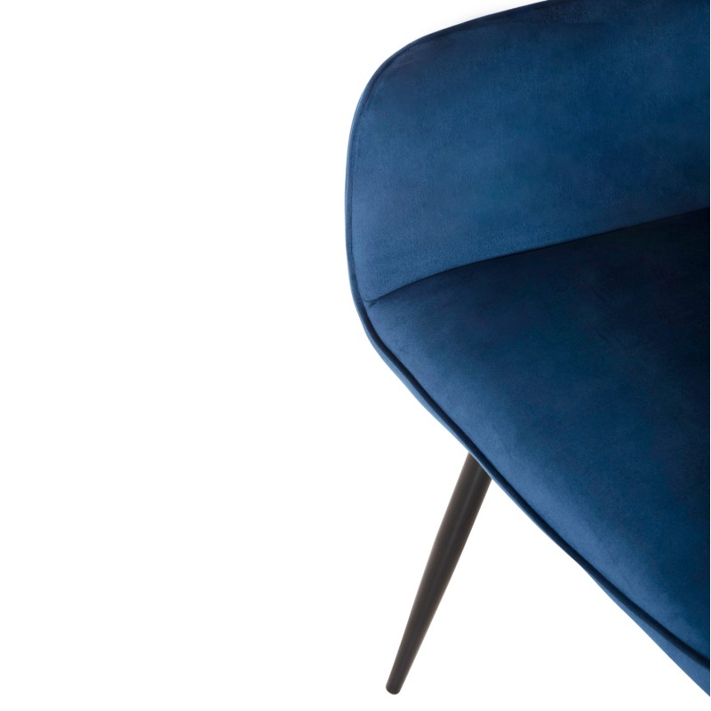 DINING ARMCHAIR LATRELL FK8582.08 BLUE VELVET & BLACK METAL LEGS 57x56x84Hcm. DINING ARMCHAIR LATRELL FK8582.08 BLUE VELVET & BLACK METAL LEGS 57x56x84Hcm.