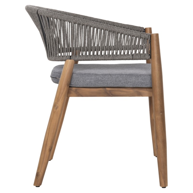 OUTDOOR DINING CHAIR NAVAN FK6135.01 ACACIA WOOD IN NATURAL-NYLON ROPE IN GREY 59x58x76Hcm. OUTDOOR DINING CHAIR NAVAN FK6135.01 ACACIA WOOD IN NATURAL-NYLON ROPE IN GREY 59x58x76Hcm.