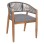 OUTDOOR DINING CHAIR NAVAN FK6135.01 ACACIA WOOD IN NATURAL-NYLON ROPE IN GREY 59x58x76Hcm.