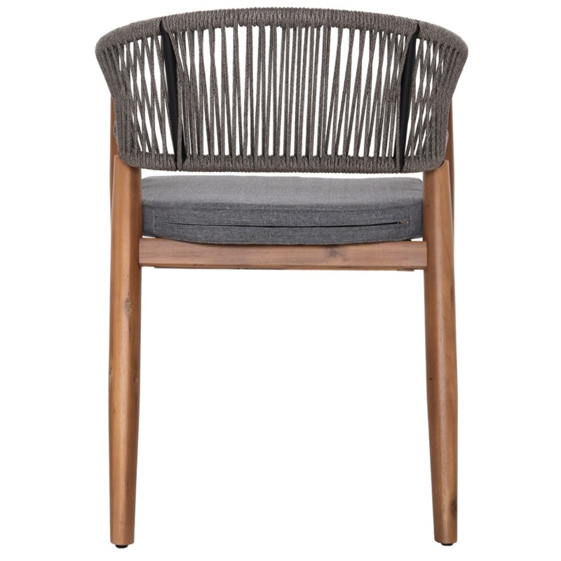 OUTDOOR DINING CHAIR NAVAN FK6135.01 ACACIA WOOD IN NATURAL-NYLON ROPE IN GREY 59x58x76Hcm. OUTDOOR DINING CHAIR NAVAN FK6135.01 ACACIA WOOD IN NATURAL-NYLON ROPE IN GREY 59x58x76Hcm.