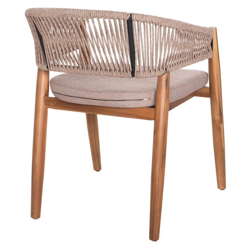 OUTDOOR DINING CHAIR NAVAN FK6135.02 ACACIA WOOD IN NATURAL-NYLON ROPE IN BEIGE 59x58x76Hcm. OUTDOOR DINING CHAIR NAVAN FK6135.02 ACACIA WOOD IN NATURAL-NYLON ROPE IN BEIGE 59x58x76Hcm.