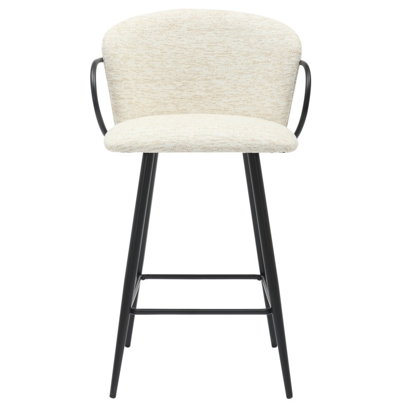 BAR STOOL MED.HEIGHT NEBOR FK9986.02 BLACK METAL FRAME-ECRU FABRIC 53,5x51x90Hcm. BAR STOOL MED.HEIGHT NEBOR FK9986.02 BLACK METAL FRAME-ECRU FABRIC 53,5x51x90Hcm.