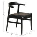 DINING CHAIR CERSEI FK9946.02 RUBBERWOOD & PU IN BLACK 57x54x74Hcm.