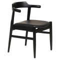 DINING CHAIR CERSEI FK9946.02 RUBBERWOOD & PU IN BLACK 57x54x74Hcm.