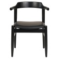 DINING CHAIR CERSEI FK9946.02 RUBBERWOOD & PU IN BLACK 57x54x74Hcm.