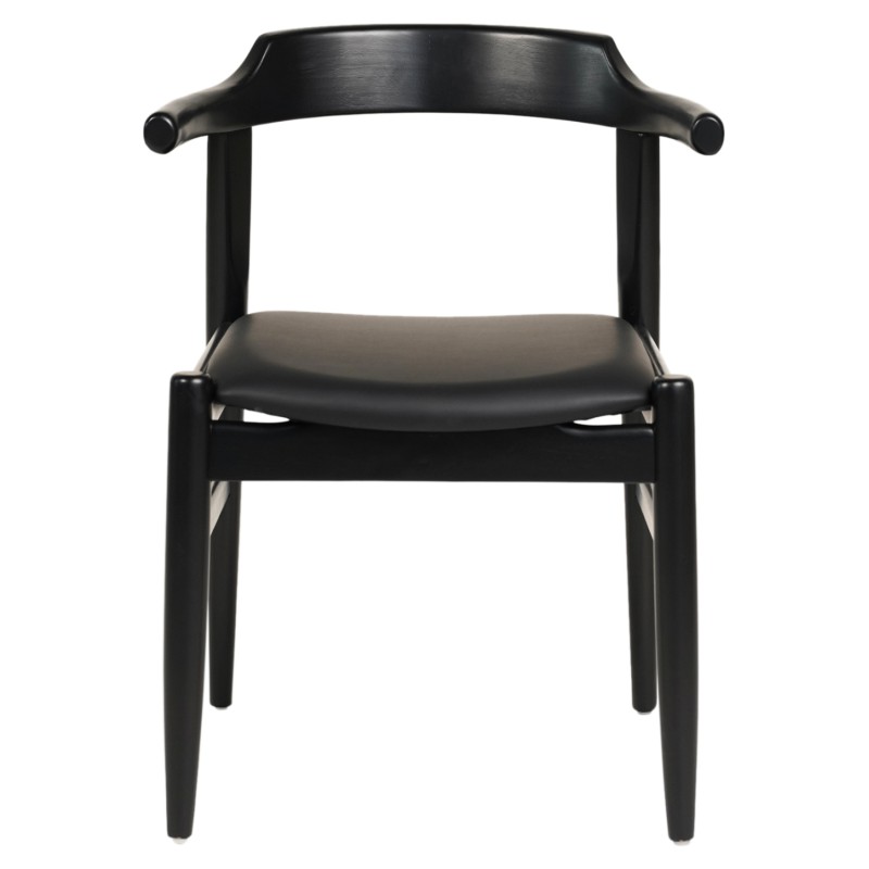DINING CHAIR CERSEI FK9946.02 RUBBERWOOD & PU IN BLACK 57x54x74Hcm.