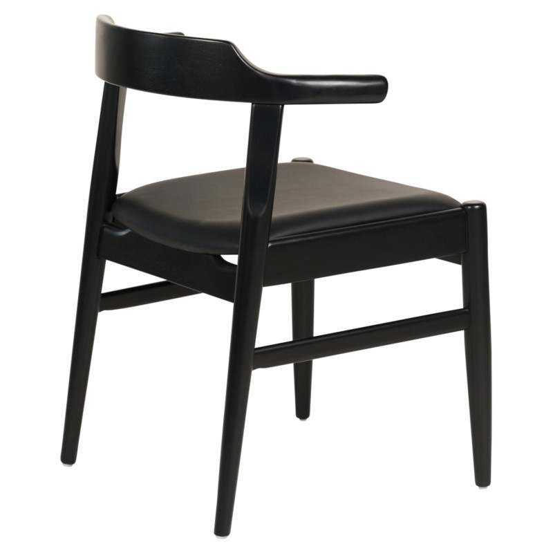 DINING CHAIR CERSEI FK9946.02 RUBBERWOOD & PU IN BLACK 57x54x74Hcm.