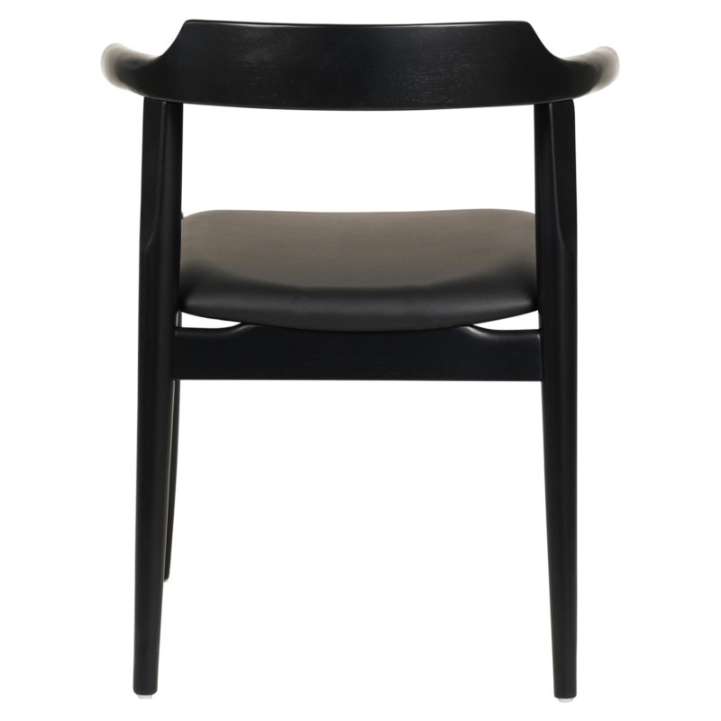 DINING CHAIR CERSEI FK9946.02 RUBBERWOOD & PU IN BLACK 57x54x74Hcm.