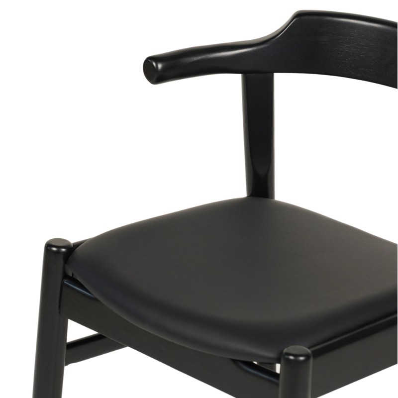 DINING CHAIR CERSEI FK9946.02 RUBBERWOOD & PU IN BLACK 57x54x74Hcm.