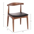 DINING CHAIR ALOR FK9947.03 RUBBERWOOD IN WALNUT COLOR-BLACK PU 55x51x75Hcm. DINING CHAIR ALOR FK9947.03 RUBBERWOOD IN WALNUT COLOR-BLACK PU 55x51x75Hcm.