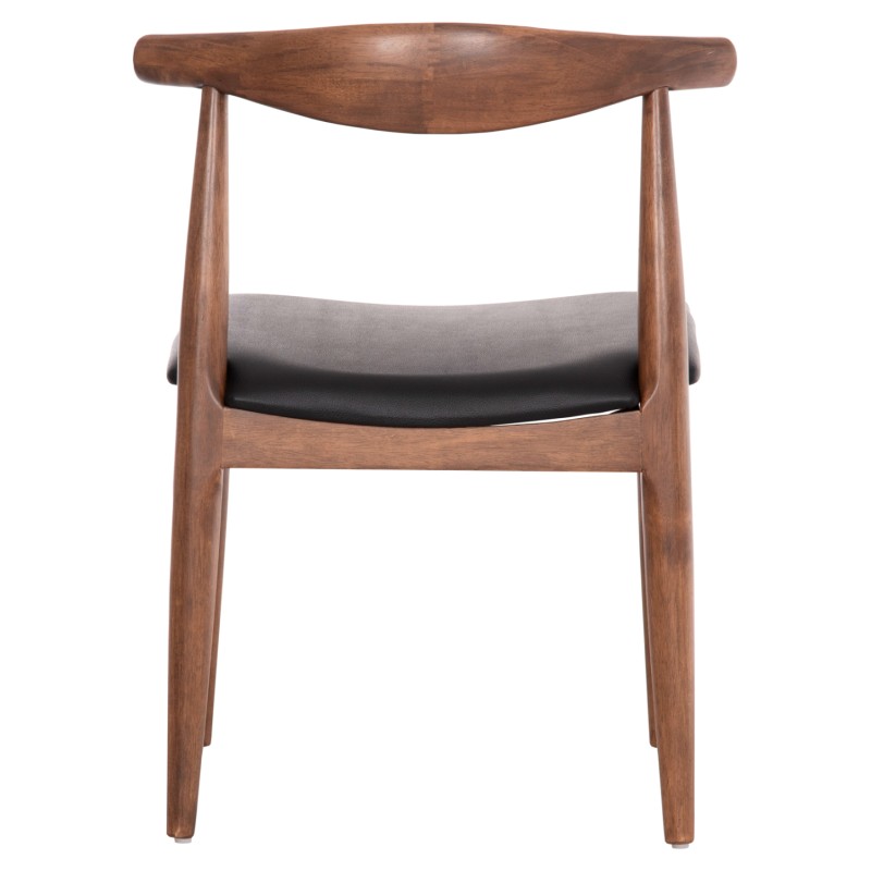 DINING CHAIR ALOR FK9947.03 RUBBERWOOD IN WALNUT COLOR-BLACK PU 55x51x75Hcm. DINING CHAIR ALOR FK9947.03 RUBBERWOOD IN WALNUT COLOR-BLACK PU 55x51x75Hcm.