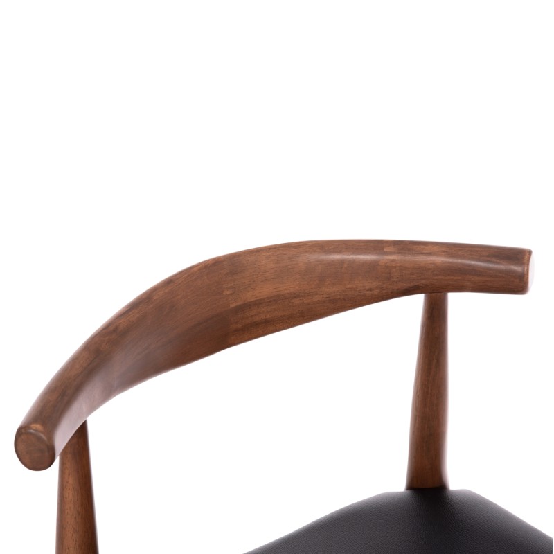 DINING CHAIR ALOR FK9947.03 RUBBERWOOD IN WALNUT COLOR-BLACK PU 55x51x75Hcm. DINING CHAIR ALOR FK9947.03 RUBBERWOOD IN WALNUT COLOR-BLACK PU 55x51x75Hcm.