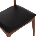 DINING CHAIR ALOR FK9947.03 RUBBERWOOD IN WALNUT COLOR-BLACK PU 55x51x75Hcm. DINING CHAIR ALOR FK9947.03 RUBBERWOOD IN WALNUT COLOR-BLACK PU 55x51x75Hcm.